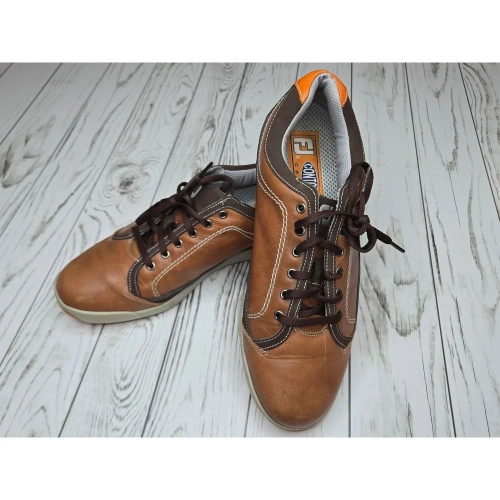 FootJoy Contour Casual Spikeless Brown Leather Golf‎ Men Size 9 M
